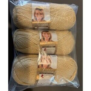 Gold Metalic and Cream Yarn Lot of 3 Skeins. New opened. # knitting # crochet